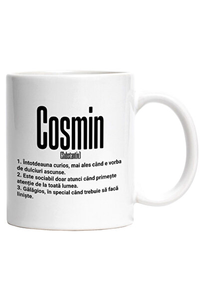 StoryGift Romania Cana Cu Numele Cosmin, Cu Mesaj Amuzant, Curios, Sociabil, ...