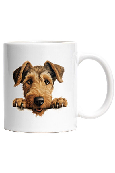 StoryGift Romania Cana cu un caine blanos | ilustratie | maro | se uita peste...