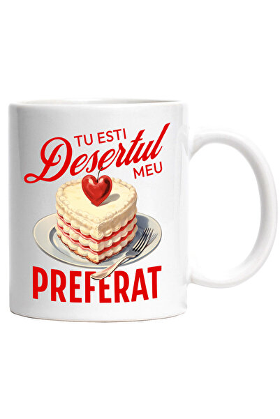 StoryGift Romania Cana cu Tort Romantic In Forma De Inima Cireasa Rosie Deser...