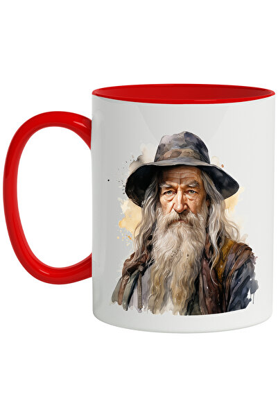 StoryGift Romania Cana Cu Dumbledore, Vrajitor, Harry Potter, Hogwarts, Multicolor 330 ml, Ceramic, Cu Maner Rosu