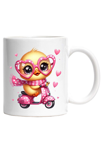 StoryGift Romania Cana cu un puisor de gaina care merge cu scuterul | ilustra...