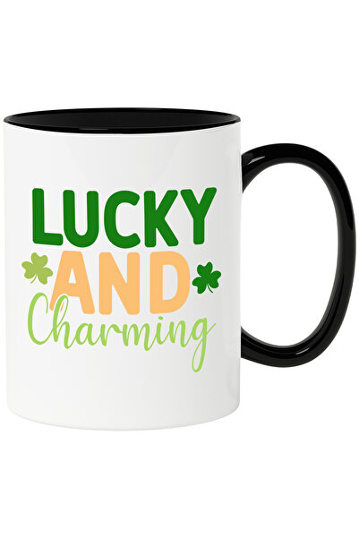 StoryGift Romania Cana cu trifoi si textul "Lucky and charming" - norocoasa s...