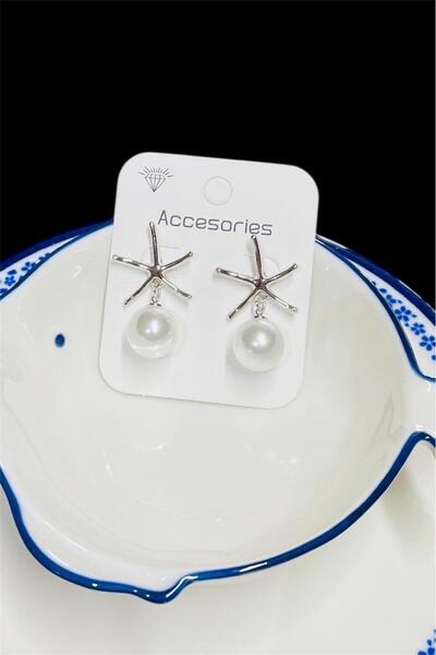 TRENDTAKI incili deniz yıldızı rodyum kaplama vintage 302