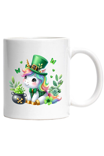 StoryGift Romania Cana cu un unicorn care poarta o palarie verde | ilustratie...