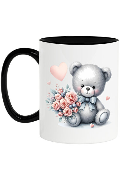 StoryGift Romania Cana cu un ursulet de plus | ilustratie | gri | buchet cu t...