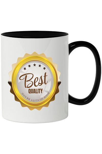StoryGift Romania Cana Cu Mesaj In Engleza Best Quality, Stele, Premiu, Calitate, Multicolor 330 m, Cu Maner Negru