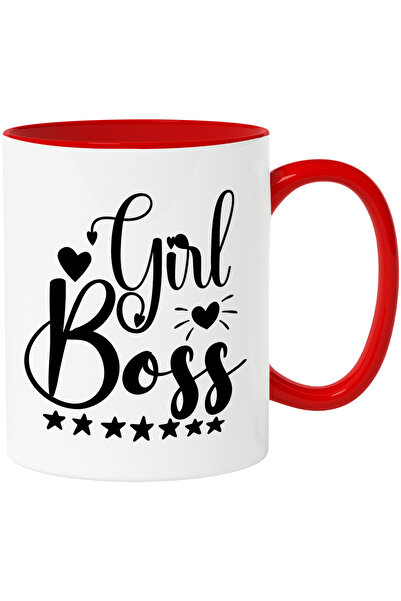 StoryGift Romania Cana cu inimioare si stelute cu textul "Girl boss" - fata p...