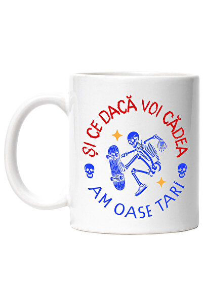 StoryGift Romania Cana cu Schelete Uman Haios Pe Placa De Skateboard Cranii S...