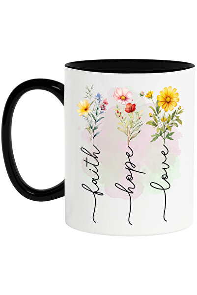 StoryGift Romania Cana cu mesajul " Faith, hope, love", religie, ilustratie, ...