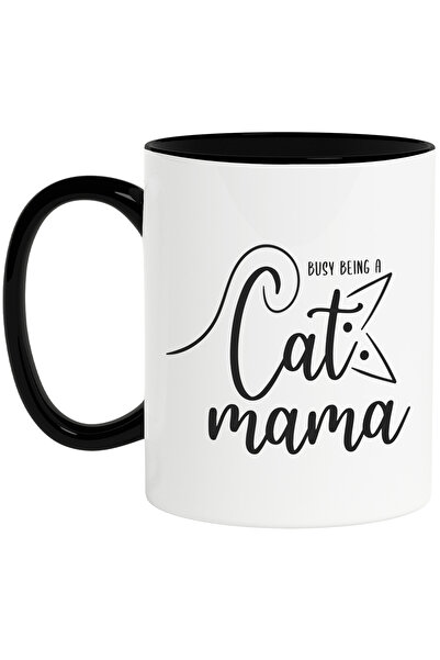 StoryGift Romania Cana cu pentru iubitoarele de pisici cu mesajul "Busy being...