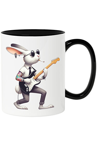 StoryGift Romania Cana cu un iepure tatuat care canta la chitara | ilustratie...