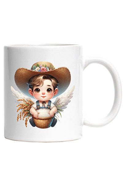 StoryGift Romania Cana cu un bebelus care tine o tarna/un cos cu orez | ilust...