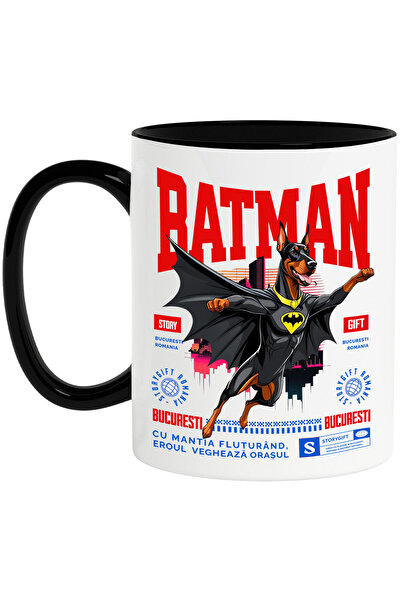 StoryGift Romania Cana cu Doberman PinscherCaine In Costum de BatMan cu Peler...