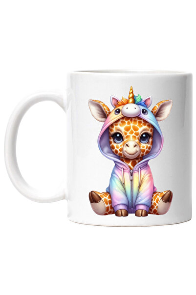 StoryGift Romania Cana cu o girafa micuta intr-un costum de unicorn, ilustrat...
