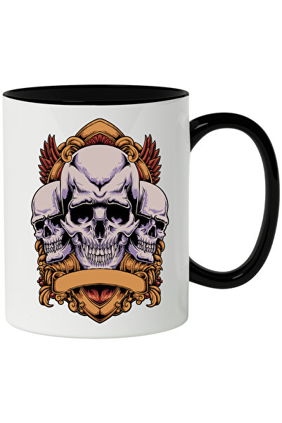 StoryGift Romania Cana Cu Cranii, Blazon, Pene, Vampir, Multicolor 330 ml, Ce...