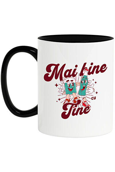 StoryGift Romania Cana pahar si sticla prieteni Mai bine cu tine, 330ml, Cera...