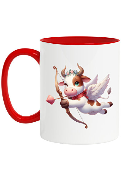 StoryGift Romania Cana cu o vacuta Cupidon, ilustratie, trage cu arcul, indra...