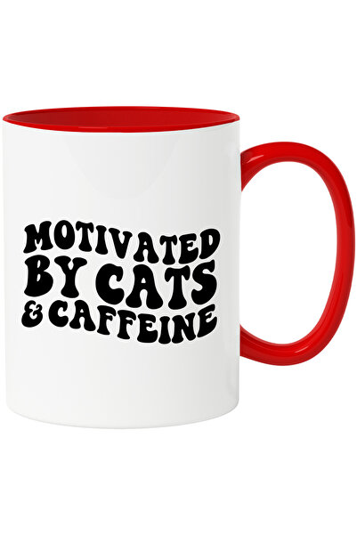 StoryGift Romania Cana cu mesajul "Motivated by cats & caffeine" - motivat de...