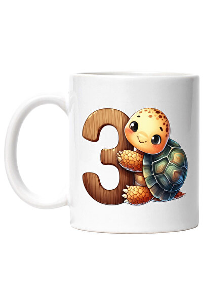 StoryGift Romania Cana cu cifra 3, o mica broasca testoasa, ilustratie, pentr...