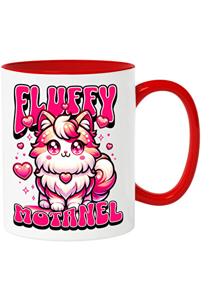 StoryGift Romania Cana cu Pisica Pufoasa portocalie Indragostita Text Fluiffy...