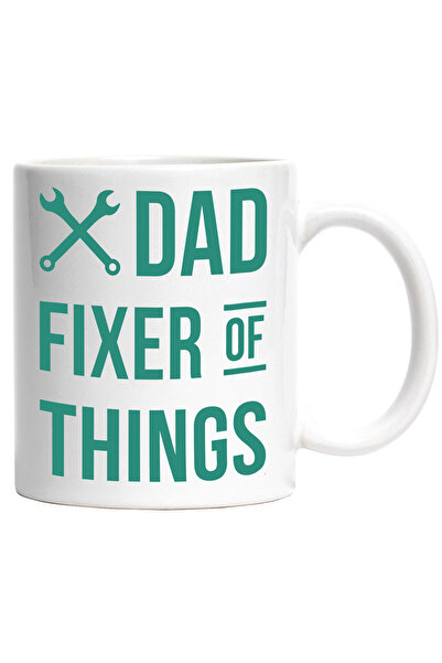 StoryGift Romania Cana cu Mesajul in Engleza Dad Fixer of Things, Tata Repara Lucrurile, Scule, Ta, Cu Maner Alb