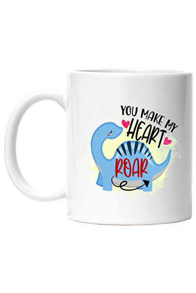 StoryGift Romania Cana cu mesajul "You make my heart roar", ilustratie, pentr...