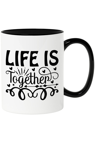 StoryGift Romania Cana cu inimioare si textul "Life is together" - viata e "i...