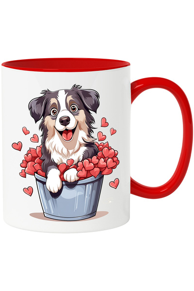 StoryGift Romania Cana cu un catel blanos care sta intr-un castron mare | ilu...