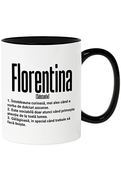 StoryGift Romania Mug With Name Florentina, and Funny Message, Curious, Socia...