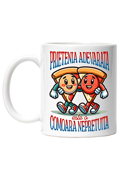 StoryGift Romania Cana Prietenia adevarata doua felii de pizza familie, 330ml...