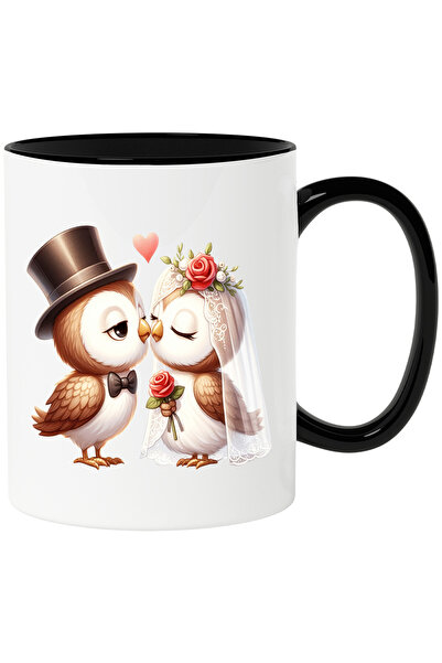 StoryGift Romania Cana cu 2 bufnite la nunta | ilustratie | casatorie | mirea...