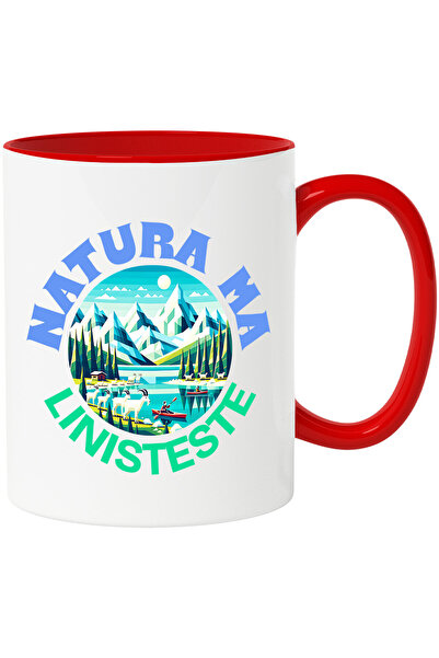 StoryGift Romania Cana cu Cerc View Montan Lac Albastru Text Natura Ma Linist...