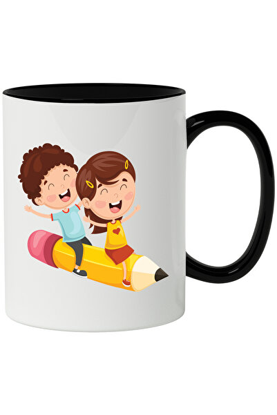 StoryGift Romania Cana Cu Fetita, Baietel, Creion, Zbor, Inima, Fusta, Multic...