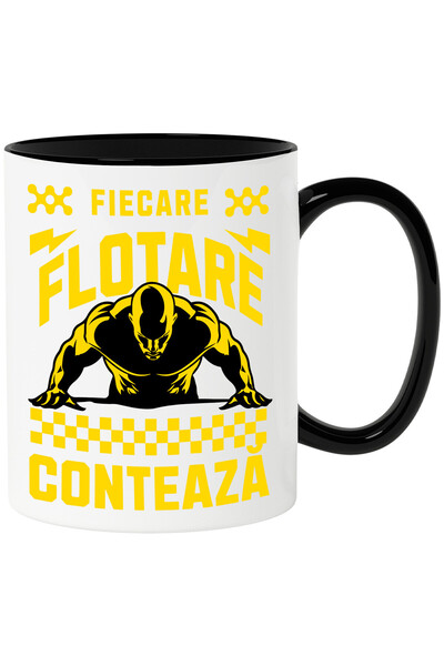 StoryGift Romania Cana cu Silueta barbat In Pozitie Flotare Sport Putere Moti...