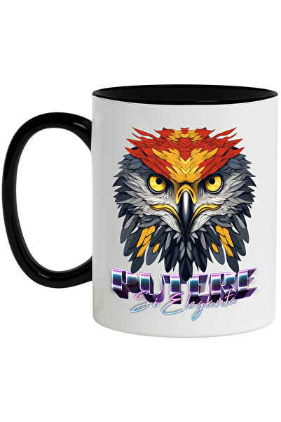 StoryGift Romania Cana Cu Mesaj Putere Si Eleganta, Cap De Bufnita, Pene, Mul...