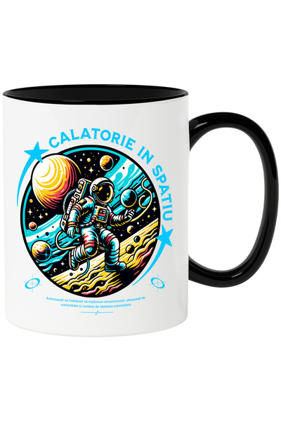 StoryGift Romania Cana Astronaut - Calatorie in Spatiu, 330ml, Ceramica cu Ma...