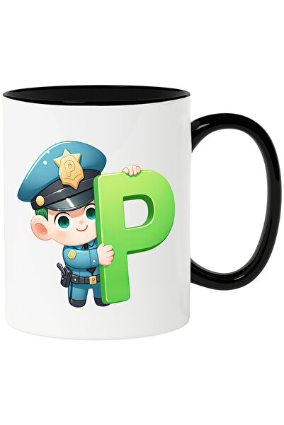 StoryGift Romania Cana cu un politist care tine litera "P" | ilustratie | sco...