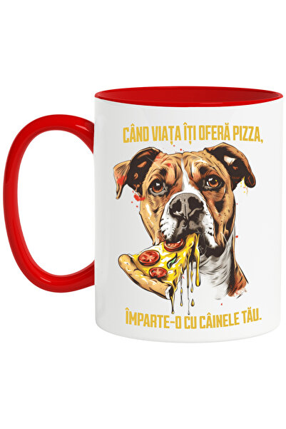 StoryGift Romania Cana Caine cu felie de pizza, text CAND VIATA ITI DA , 330m...