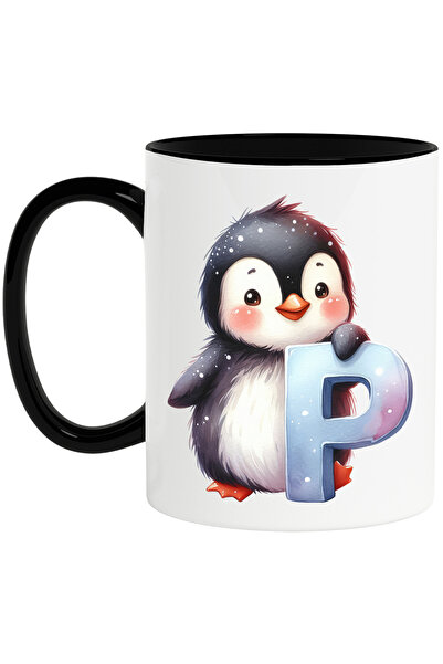 StoryGift Romania Cana cu un pinguin cu litera "P", ilustratie, pentru copii,...