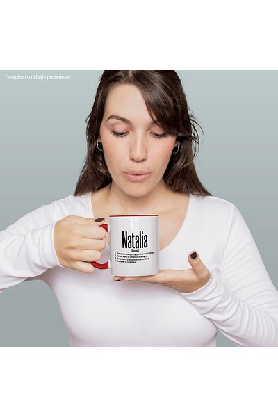 StoryGift Romania Mug With Name Natalia, and Motivational Message, Creative, Smart, Curious, I, With, STG