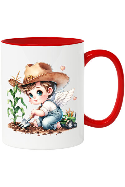 StoryGift Romania Cana cu un bebelus cu aripi care sapa | ilustratie | muncil...