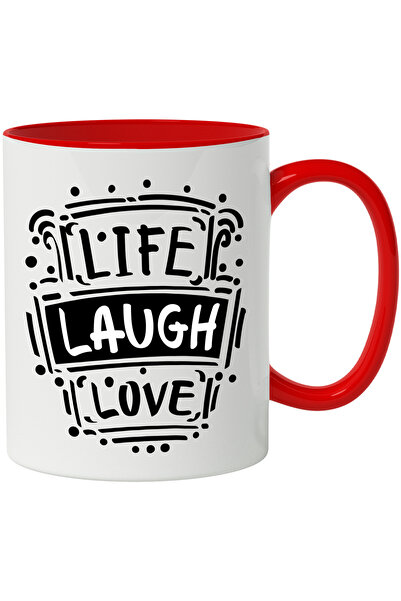 StoryGift Romania Cana Cu Mesaj In Engleza Life Laugh Love, Traieste, Rade, I...