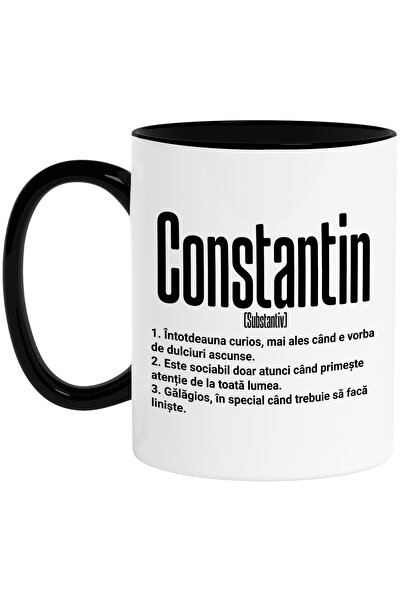 StoryGift Romania Cana Cu Numele Constantin, Cu Mesaj Amuzant, Curios, Sociab...