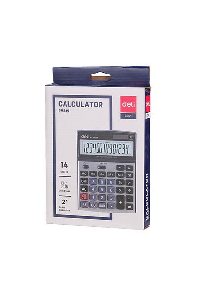 Deli Calculator de birou cu 14 cifre, metalic, 39229 Deli