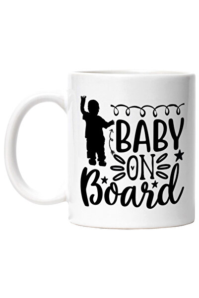 StoryGift Romania Cana cu o figura de bebelus si textul "Baby on board" - beb...