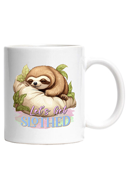 StoryGift Romania Cana cu animalul sloth/lenes cu mesajul "Let's get slothed"...