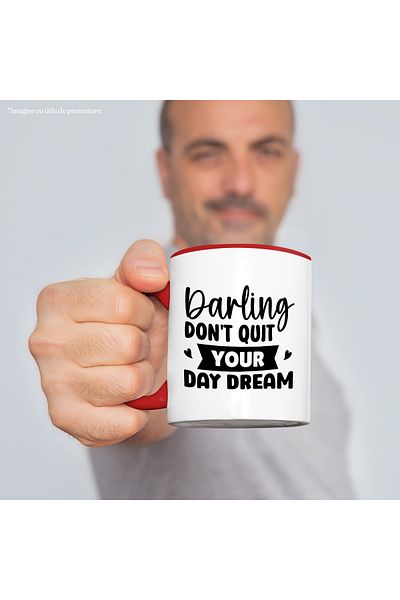 StoryGift Romania Mug with hearts and a message that urges you not to give up on the dreams you have, With