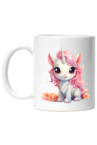 StoryGift Romania Cana cu un unicorn micut | ilustratie | floricele galbene |...