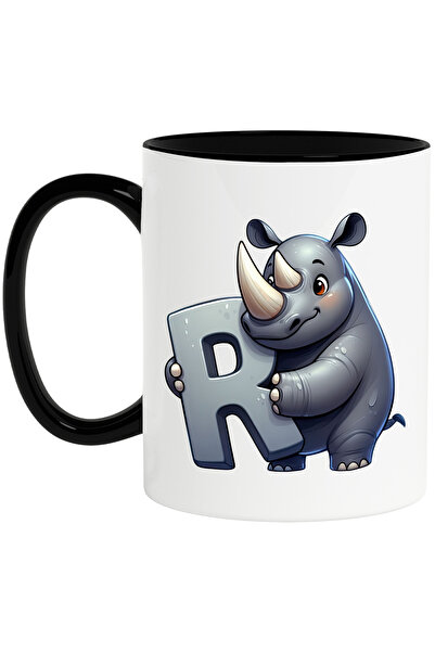 StoryGift Romania Cana cu un rinocer cu litera "R", ilustratie, pentru copii,...