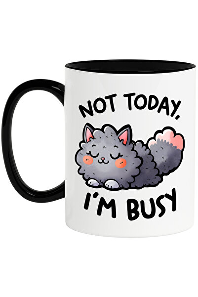 StoryGift Romania Cana cu o pisicuta care doarme cu mesajul "Not today, I'm b...